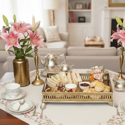 Rectangular Brass Footed Tray