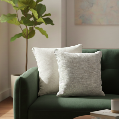 Beige Woven Linen Cushion Cover 18 x 18