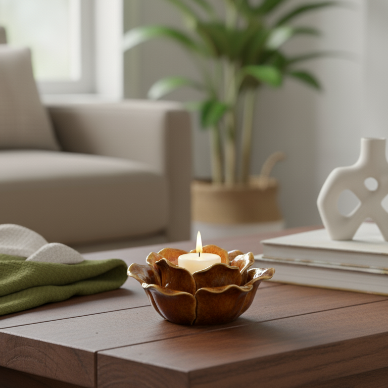 Rose Ceramic T-Light Holder