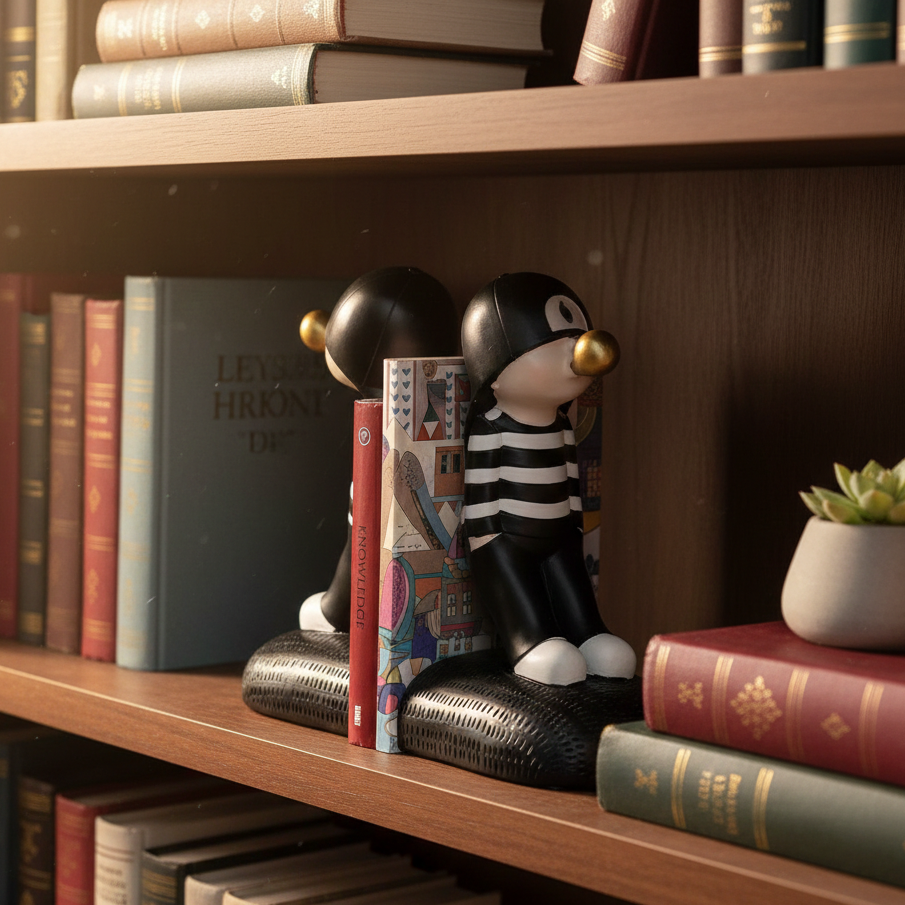 Cute Boy Blowing Bookend