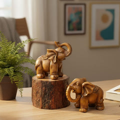 Cute Elephant Pair Sculpture