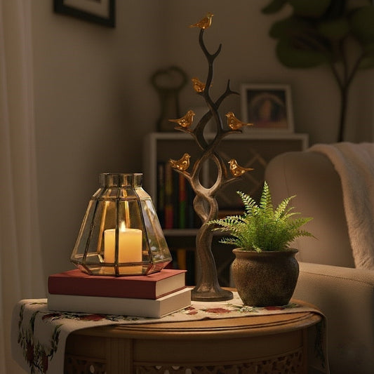 Gold Glass Lantern