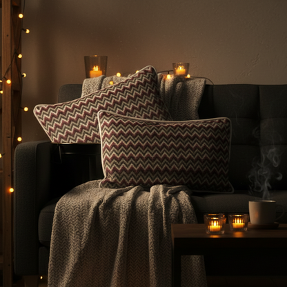 Zig Zag Velvet Cushion Cover  12 x 18