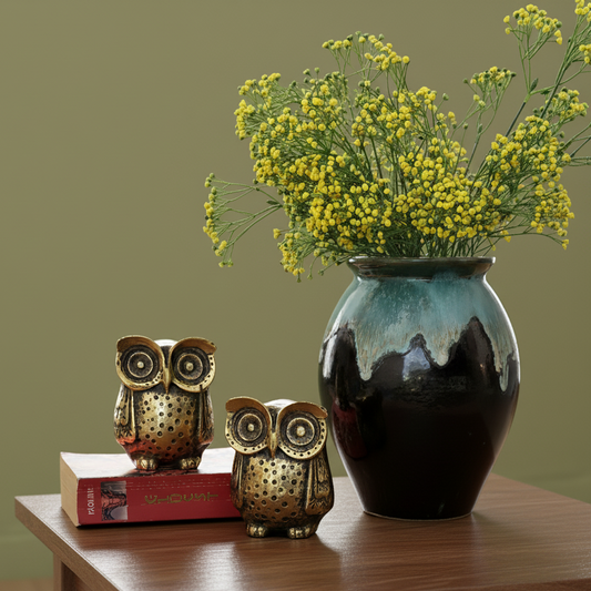 Antique Gold Metal Owl