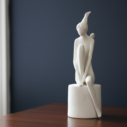 Porcelain White Women Sculpture