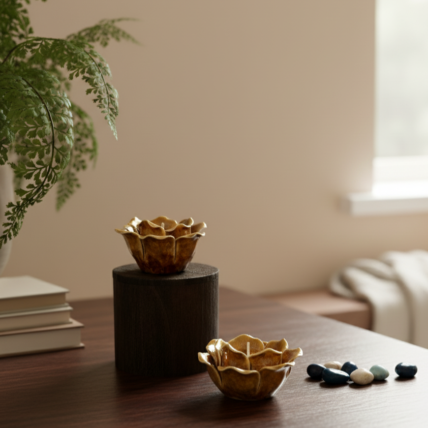 Rose Ceramic T-Light Holder