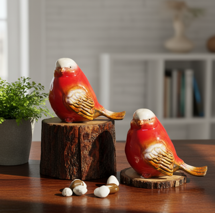 Red Ceramic Bird