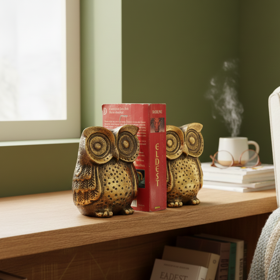 Rustic Metal Owl Bookend