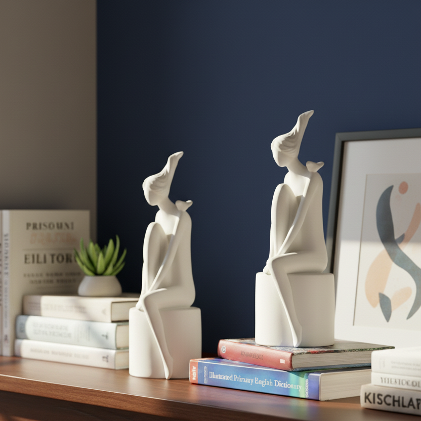 Porcelain White Women Sculpture