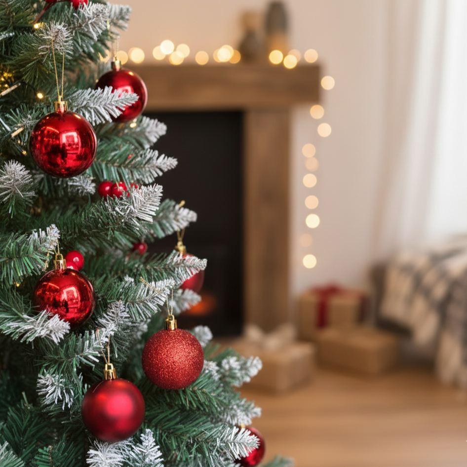 Christmas Tree Decoration Pack of 6 Red Balls