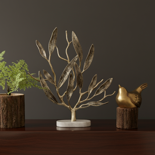 Antique Gold Olive Tree Decor