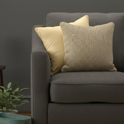 Gold & Black Herringbone Cushion Cover 18 x18