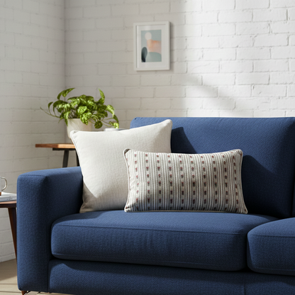 Beige Stripe  Linen Cushion Cover 12 x 18