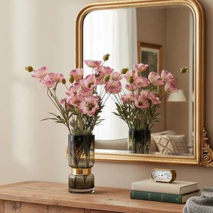 Artificial Poppy Flower Stem - Pink