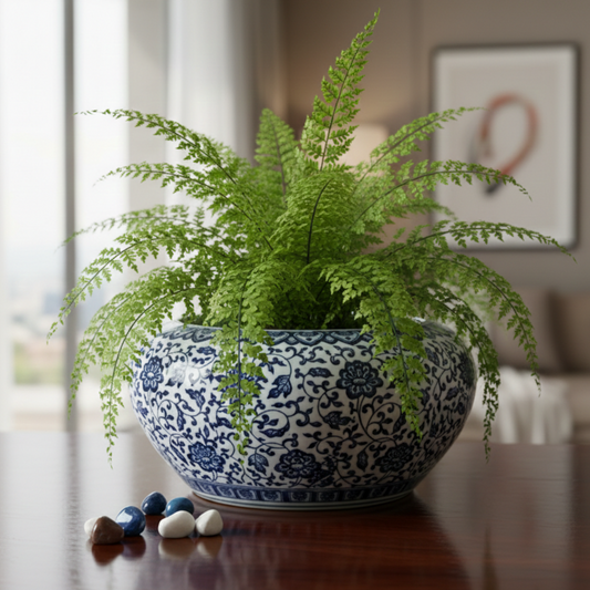 Large Blue And White Porcelain  Planter