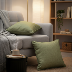 Solid Olive Green Velvet Cushion Cover 18 x 18