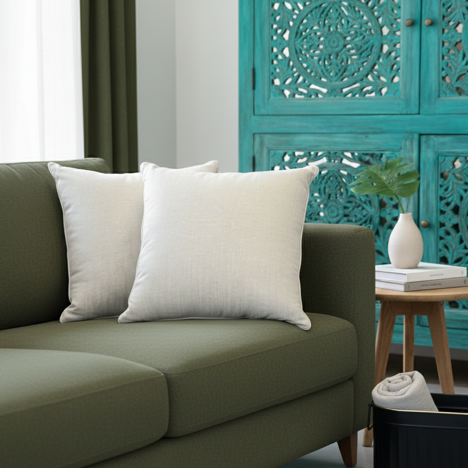 Sapphire White Cushion Cover 18 x 18