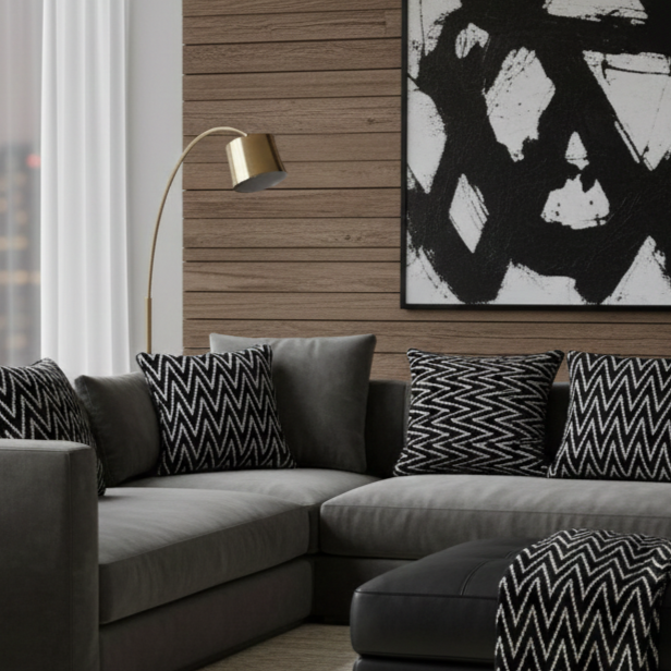 Black And White Velvet Cushion Cover 16 x 16