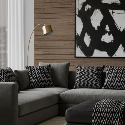 Black And White Velvet Cushion Cover 16 x 16