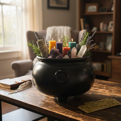 Black Round Footed Ceramic Handi Planter