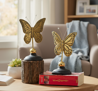 Antique Gold Metal Decorative Butterfly Sculpture