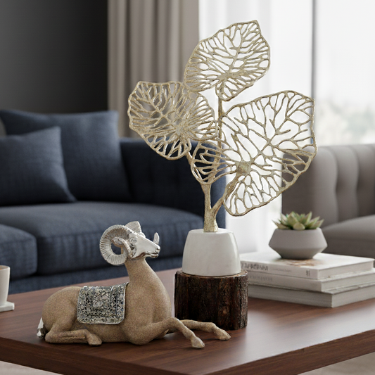 Silver Buck Tabletop Sculpture