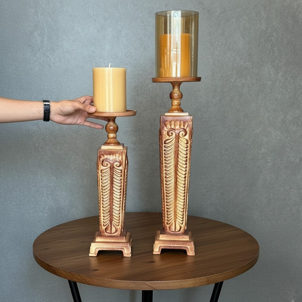 Vintage Pillar Metal Candlestand