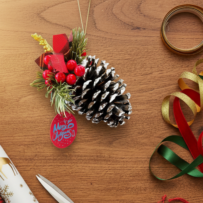 Christmas Ornament - Frosted Pine Hanging