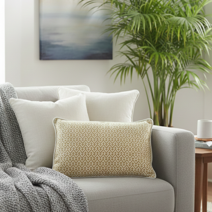 Yellow Zig Zag Linen Cushion Cover 12 x 18