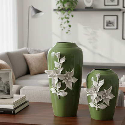 Green Ceramic Flower Vase