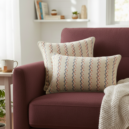 Repeat Waves Tricolour Cushion Cover 12 x18