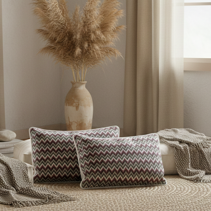 Zig Zag Velvet Cushion Cover  12 x 18