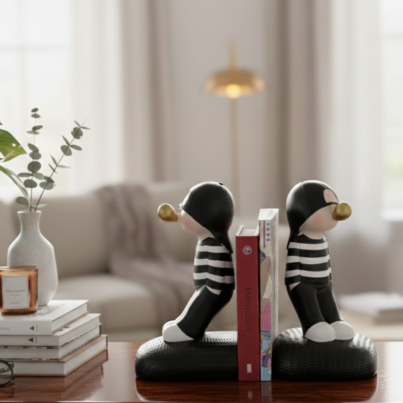 Cute Boy Blowing Bookend