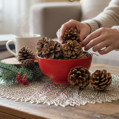 Christmas Ornaments -Pine Cone Hanging Pack of 6