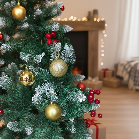 Christmas Tree Decoration Pack of - 6 Golden Balls