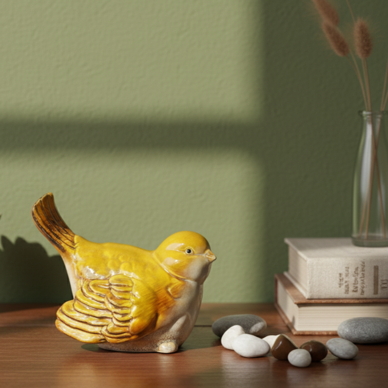 Yellow Ceramic Bird