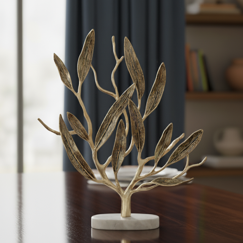 Antique Gold Olive Tree Decor