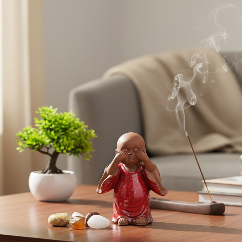 Porcelain Wise Monks - Set Of 4