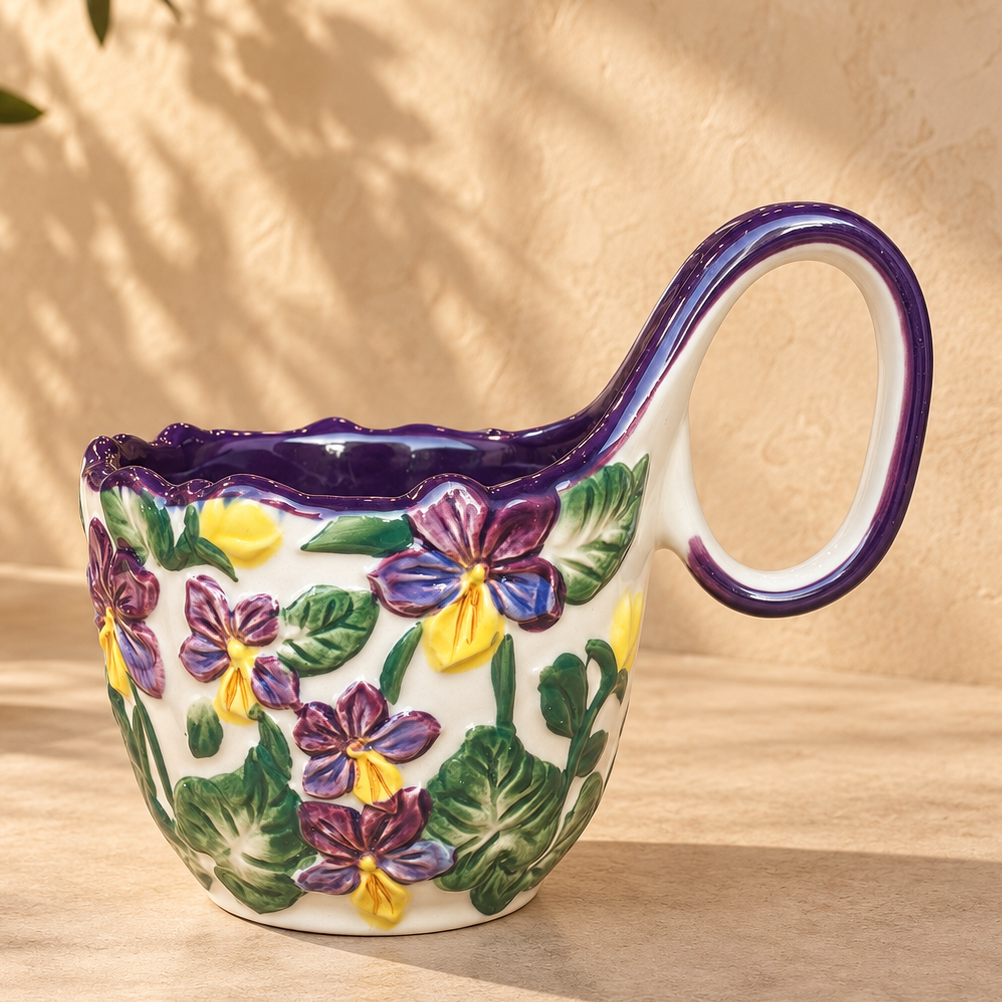 Decorative Ceramic Bowl With Handle