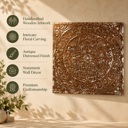 Carved Wooden Wall Panel