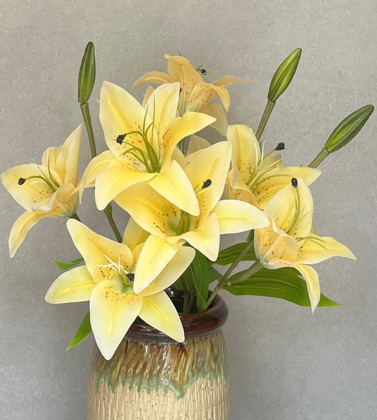 Artificial Lily Bunch Yellow