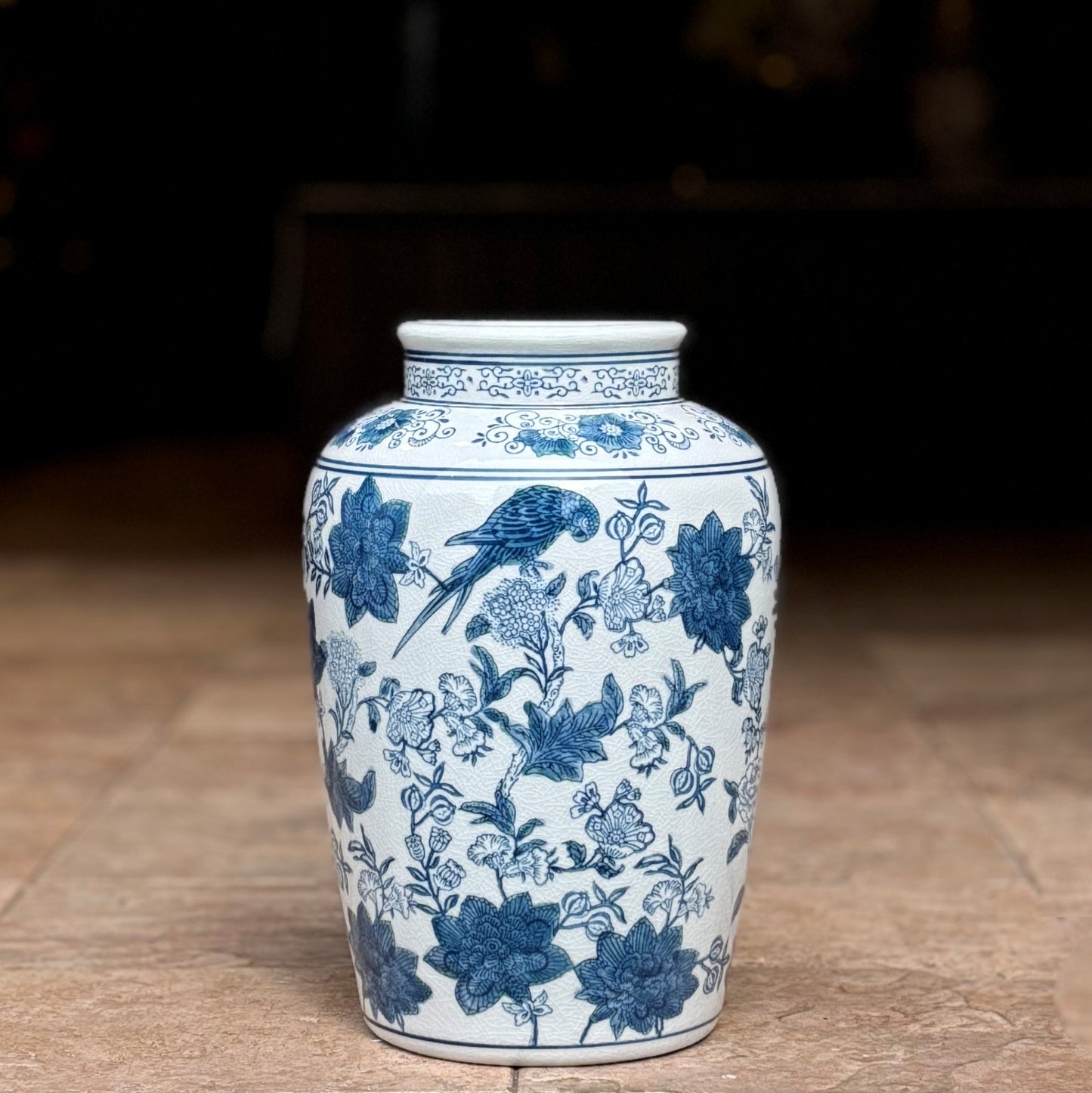 Blue And White Porcelain Bird Vase