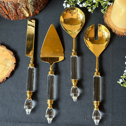 Opulent Gold Serving Cutlery Set