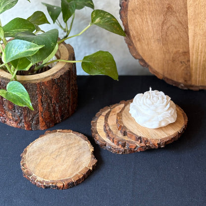 Wooden Slice Coasters - Set Of 4