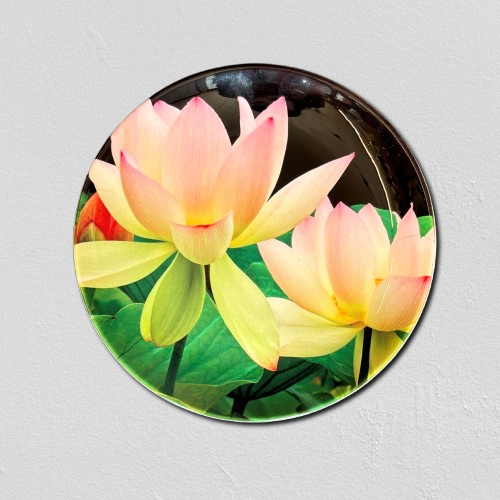 Pink Lotus Ceramic Wall Plate