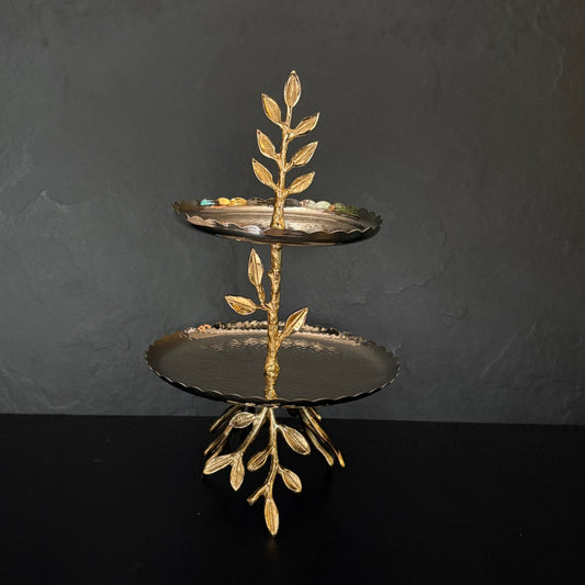 Leaf Two-Tier Serving Stand.