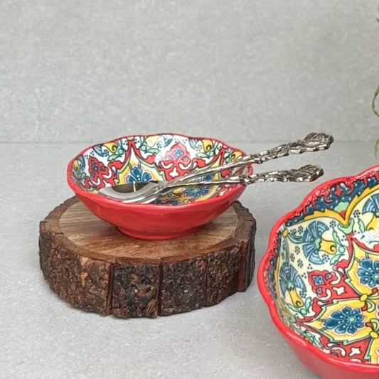 Red Ceramic Dip Bowl - Set of 2
