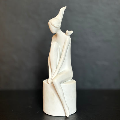 Porcelain White Women Sculpture