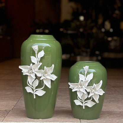 Green Ceramic Flower Vase