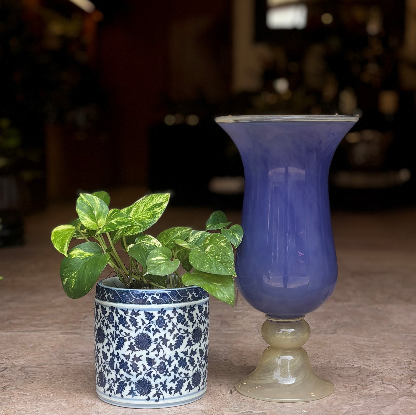 Purple Decorative Glass Vase